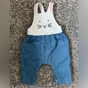 Hanna Andersson Baby Bunny Embroidered Overalls